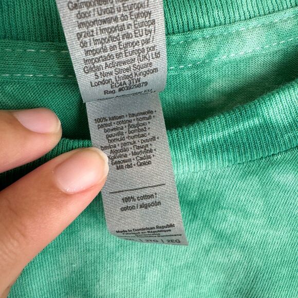 New Green Tie Dye Short Sleeve T Shirt Size 2XL Crewneck Casual Comfy Gildan Tee - Picture 7 of 7